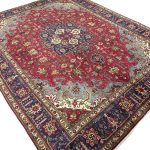 370 x 295 cm Hand-Knotted Geometric Persian Tabriz Wool Rug - Image 3