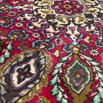 383 × 285cm Vintage Red Hand-Knotted Persian Sheikh Safi Tabriz Rug - Image 4