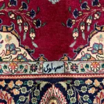 Red Persian Tabriz Floral Medallion Wool Hand Knotted Rug