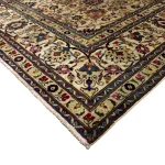 390 x 275cm Ivory & Soft Pink Vintage Persian Tabriz Floral Wool Hand Knotted Rug