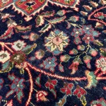 310 x 215 cm Navy & Red Vintage Persian Tabriz Wool Hand Knotted Floral Medallion Rug - Image 8