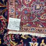 Navy Blue & Red Persian Kashan Ruga