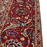 Navy Blue & Red Persian Kashan Ruga