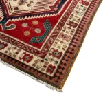 346 x 103 cm Red & Navy Vintage Persian Karaja Wool Hand Knotted Runner Rug - Image 6