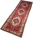 Navy Persian Karaja Wool Hand Knotted Runner Rug