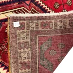 346 x 103 cm Red & Navy Vintage Persian Karaja Wool Hand Knotted Runner Rug