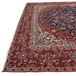 369 x 274 cm Navy Blue & Red Vintage Persian Kashan Wool Hand Knotted Rug - Image 6