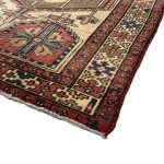 210 x 110 cm Beige & Red Vintage Persian Nahavand Wool Hand Knotted Rug - Image 5