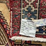 # 210 x 110 cm Beige & Red Vintage Persian Nahavand Wool Hand Knotted Rug