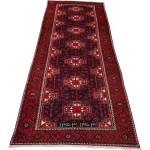 1970s Vintage Persian Baluch Wool Hand Knotted Runner Rug