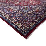 393 x 281 cm Hand-Knotted Red & Navy Persian Kashan Vase Design Rug