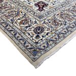 390 x 285cm Hand Knotted Persian Navy Nain 9La Wool Rug - Image 7