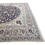 390 x 285cm Hand Knotted Persian Navy Nain 9La Wool Rug - Image 8