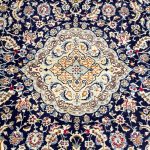 390 x 285cm Hand Knotted Persian Navy Nain 9La Wool Rug