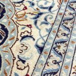 390 x 285cm Hand Knotted Persian Navy Nain 9La Wool Rug