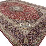 350 x 250cm Vintage Kashan Persian Hand-Knotted Wool Red Rug - Image 4