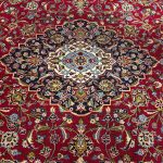 350 x 250cm Vintage Kashan Persian Hand-Knotted Wool Red Rug - Image 5