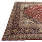 350 x 250cm Vintage Kashan Persian Hand-Knotted Wool Red Rug - Image 8