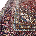 334 x 250cm Persian Hand-Knotted Red & Navy BlueKashan Wool Rug - Image 5