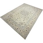 390 x 285cm Large Size Hand-Knotted Persian Kashan Golden Beige Wool Rug - Image 2