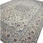 390 x 285cm Large Size Hand-Knotted Persian Kashan Golden Beige Wool Rug - Image 3