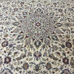 390 x 285cm Large Size Hand-Knotted Persian Kashan Golden Beige Wool Rug - Image 4