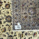 390 x 285cm Large Size Hand-Knotted Persian Kashan Golden Beige Wool Rug - Image 9