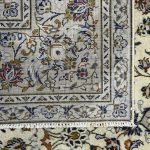 342 x 244cm Hand-Knotted Persian Vintage Kashan Wool Rug – Ivory & Beige - Image 10