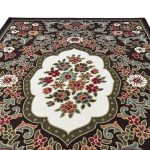 275cm x 200cm French Garden on Chocolate Brown Non-Slip Area Rug - Image 3