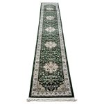500 x 80 cm Green Floral Medallion Runner Rug