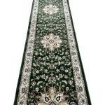 500 x 80 cm Green Floral Medallion Runner Rug - Image 4