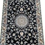 500 x 80cm Premium Persian Deep Navy Nain Design Runner Rug - Image 4