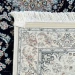 500 x 80cm Premium Persian Deep Navy Nain Design Runner Rug - Image 8