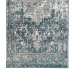 500 x 80cm Turquoise-Grey Vintage Medallion Design Runner Rug - Image 6
