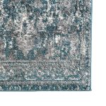 500 x 80cm Turquoise-Grey Vintage Medallion Design Runner Rug - Image 7