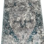 500 x 80cm Turquoise-Grey Vintage Medallion Design Runner Rug - Image 5