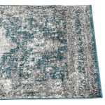 500 x 80cm Turquoise-Grey Vintage Medallion Design Runner Rug - Image 8