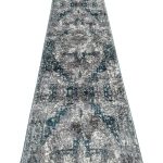 500 x 80cm Turquoise-Grey Vintage Medallion Design Runner Rug - Image 3