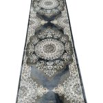 500 x 80 cm Slate Grey Traditional Medallion Runner Rug - Image 3