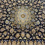 394 x 300cm Hand Knotted Floral Persian Navy Kashan – Wool Rug - Image 7