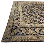 394 x 300cm Hand Knotted Floral Persian Navy Kashan – Wool Rug - Image 8