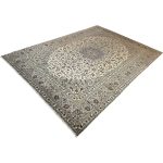 400 x 285cm Hand Knotted Persian Kashan – Grey Ivory Wool Rug - Image 3