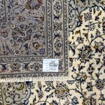 400 x 285cm Hand Knotted Persian Kashan – Grey Ivory Wool Rug - Image 8