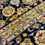 394 x 300cm Hand Knotted Floral Persian Navy Kashan – Wool Rug - Image 5
