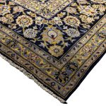 394 x 300cm Hand Knotted Floral Persian Navy Kashan – Wool Rug - Image 9