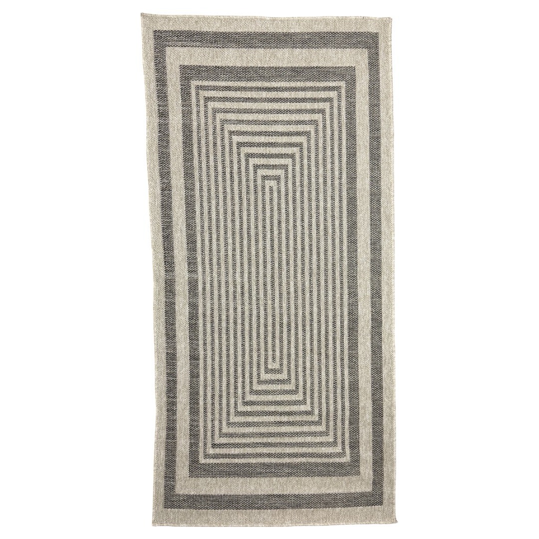 200 x 100cm Beige & Charcoal Modern Linear Maze Indoor/Outdoor Rug 200 x 100cm Beige & Charcoal Modern Linear Maze Indoor/Outdoor Rug