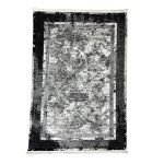 180 × 120cm Black Grey Marble Border Abstract Rug