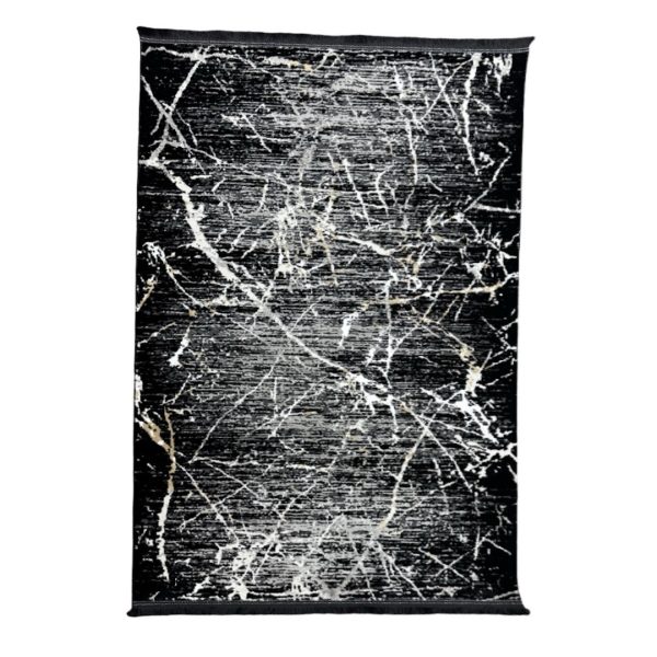 180 × 120cm Grey Black Shadow Lightning Pattern Turkish Rug