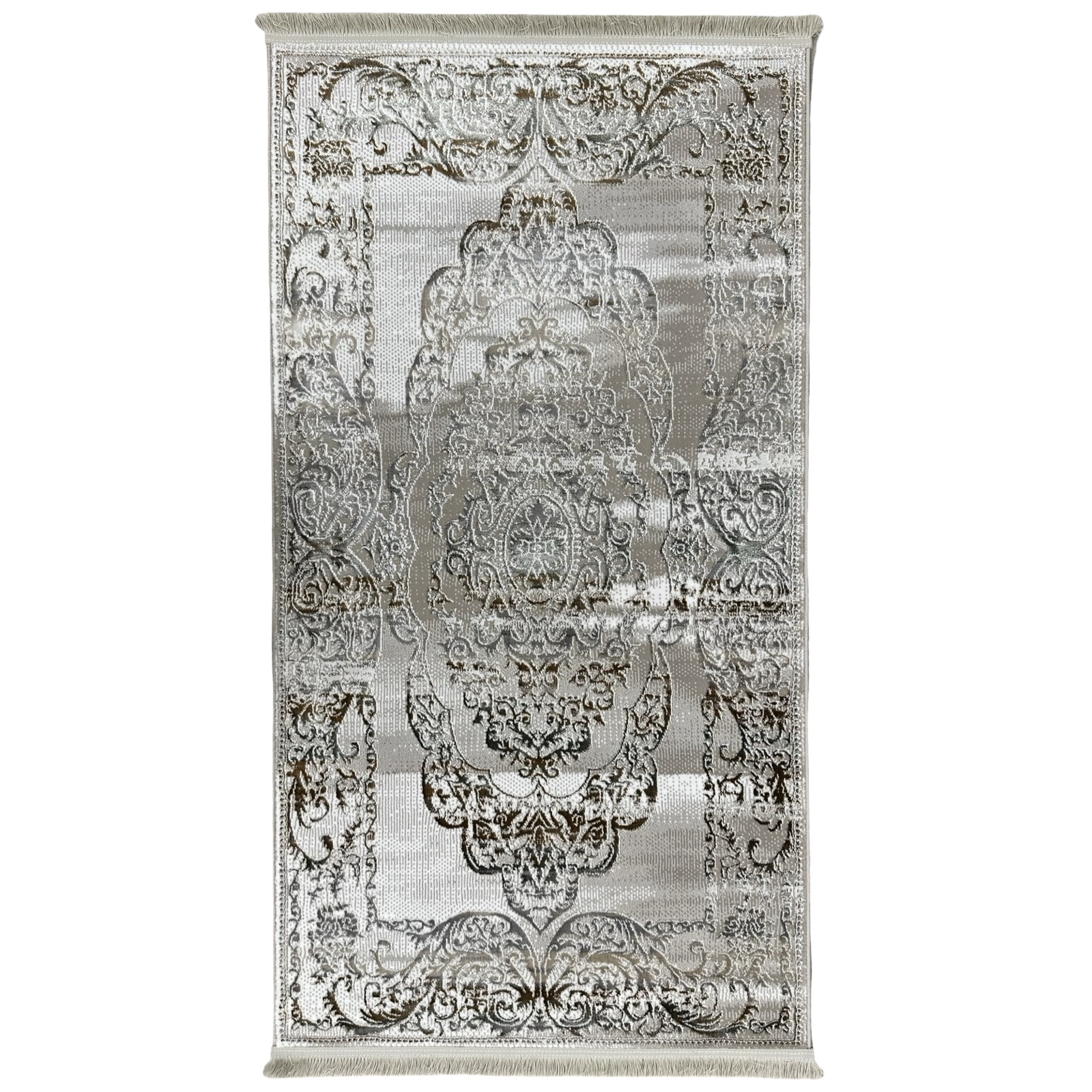 150 x 8000_16 150 x 80cm Beige & Ivory Vintage Persian Medallion Runner Rug - Image 1