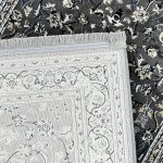 150 x 80cm Soft Grey Kashan Design Runner Rug - Image 7